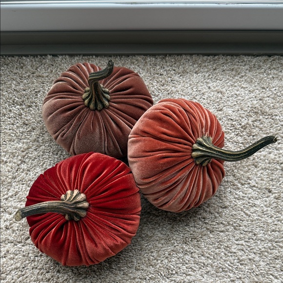Velvet Pumpkin Decor Set - Picture 2 of 6